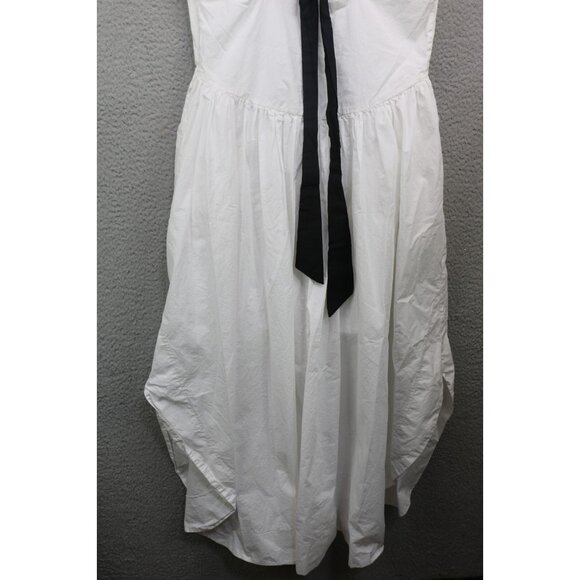 Mable White Halter Maxi Dress-Medium-Black Straps-Side Zip-Cottagecore-Prairie - Picture 12 of 14